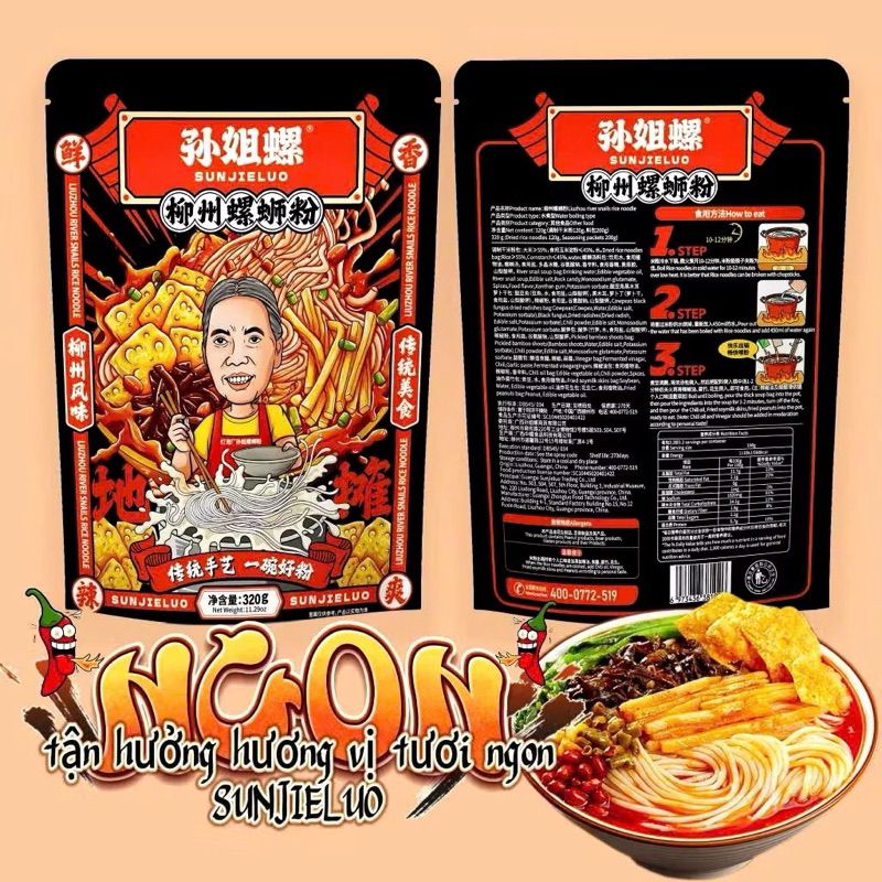 Bún Ốc Bà Tôn 320GR Hương Vị Liễu Châu Thơm Ngon