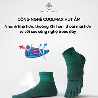 Tất vớ xỏ ngón nam nữ chạy bộ chống phồng rộp bảo vệ ngón chân công nghê coolmax thoáng khí nhanh khô TOSON STORY