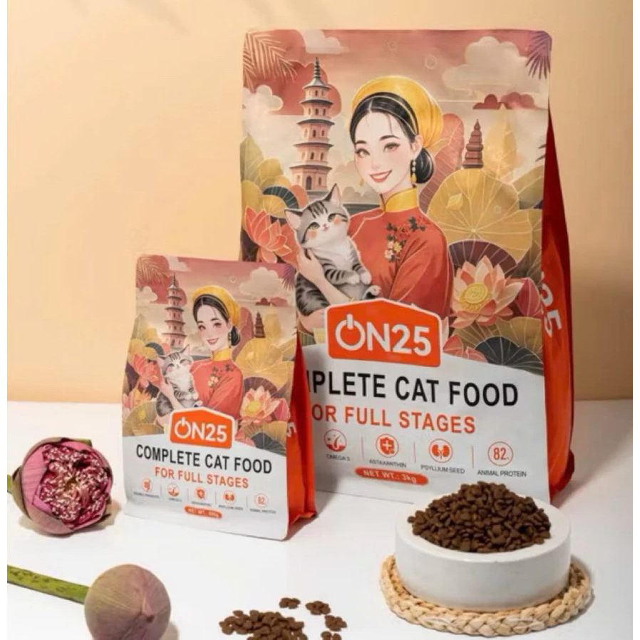 Hạt cho mèo On25Cat SEAL 400G hỗ trợ tiêu hóa, da khỏe mượt lông cho mèo mọi lứa tuổi