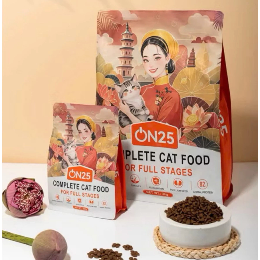 Hạt cho mèo On25Cat SEAL 400G hỗ trợ tiêu hóa, da khỏe mượt lông cho mèo mọi lứa tuổi