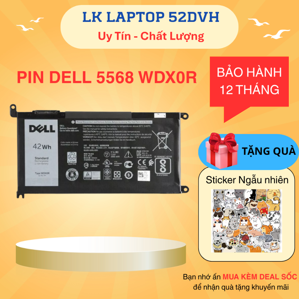 Pin Laptop Dell Inspiron 5480 5567 5568 3180 3189 3580 5468 7579 5368 7378 7368 5765 7569 7460 WDX0R YRDD6