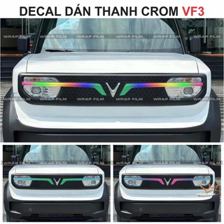 Decal dán thanh crom Vinfast VF3 chất liệu in dầu 3 lớp cao cấp không thấm nước không phai màu