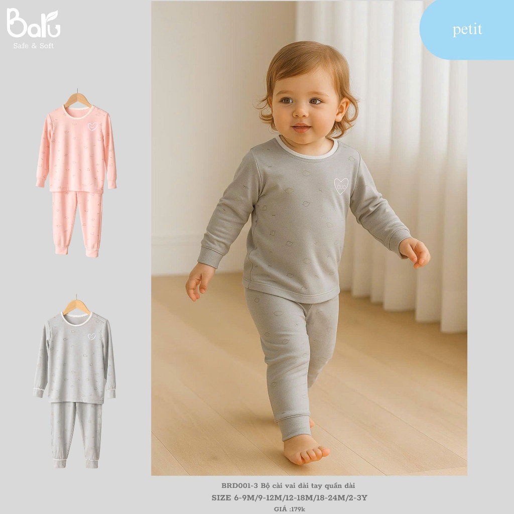 Bộ cài vai dài tay quần dài BRD001-3