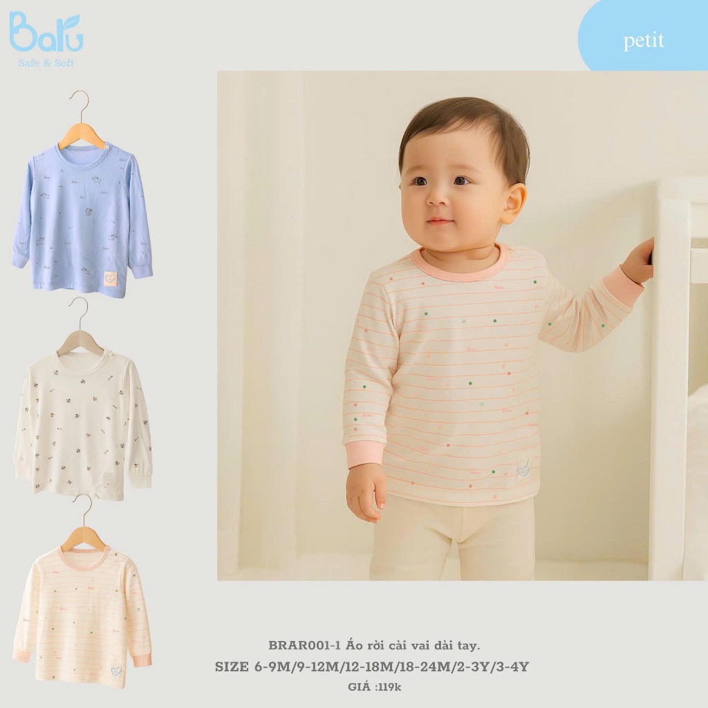 Áo cài vai dài tay BRAR001-1