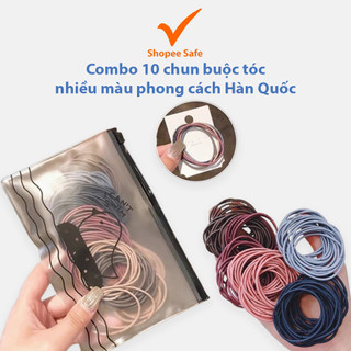 Combo 10 chun buộc tóc nhiều màu phong cách Hàn Quốc cho bạn gái #A7