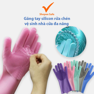 Găng tay silicon đa năng rửa chén lau dọn nhà cửa tiện dụng dễ dùng giúp vệ sinh sạch sẽ hơn #A110