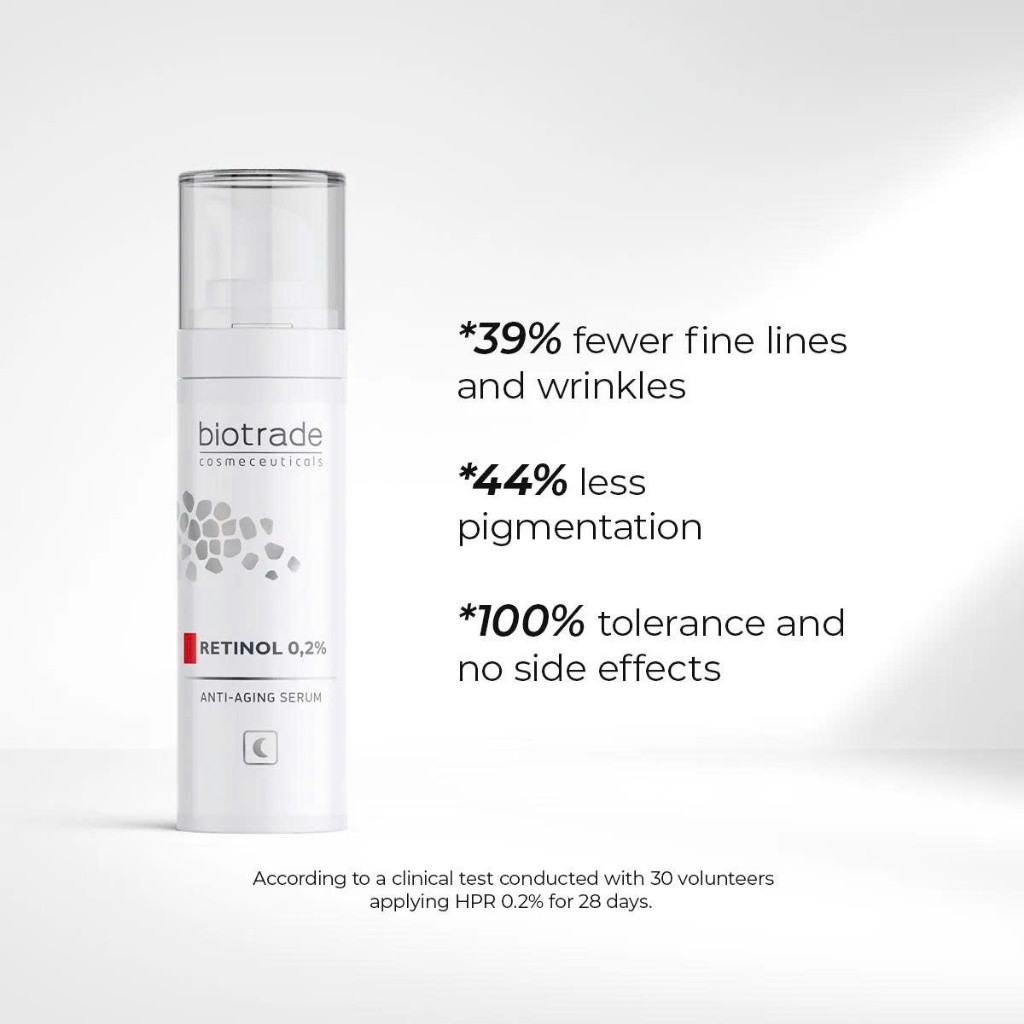 Serum hỗ trợ trẻ hóa sáng da mờ thâm BIOTRADE Retinol 0,2% Anti-Aging 30ml - Skin Studio