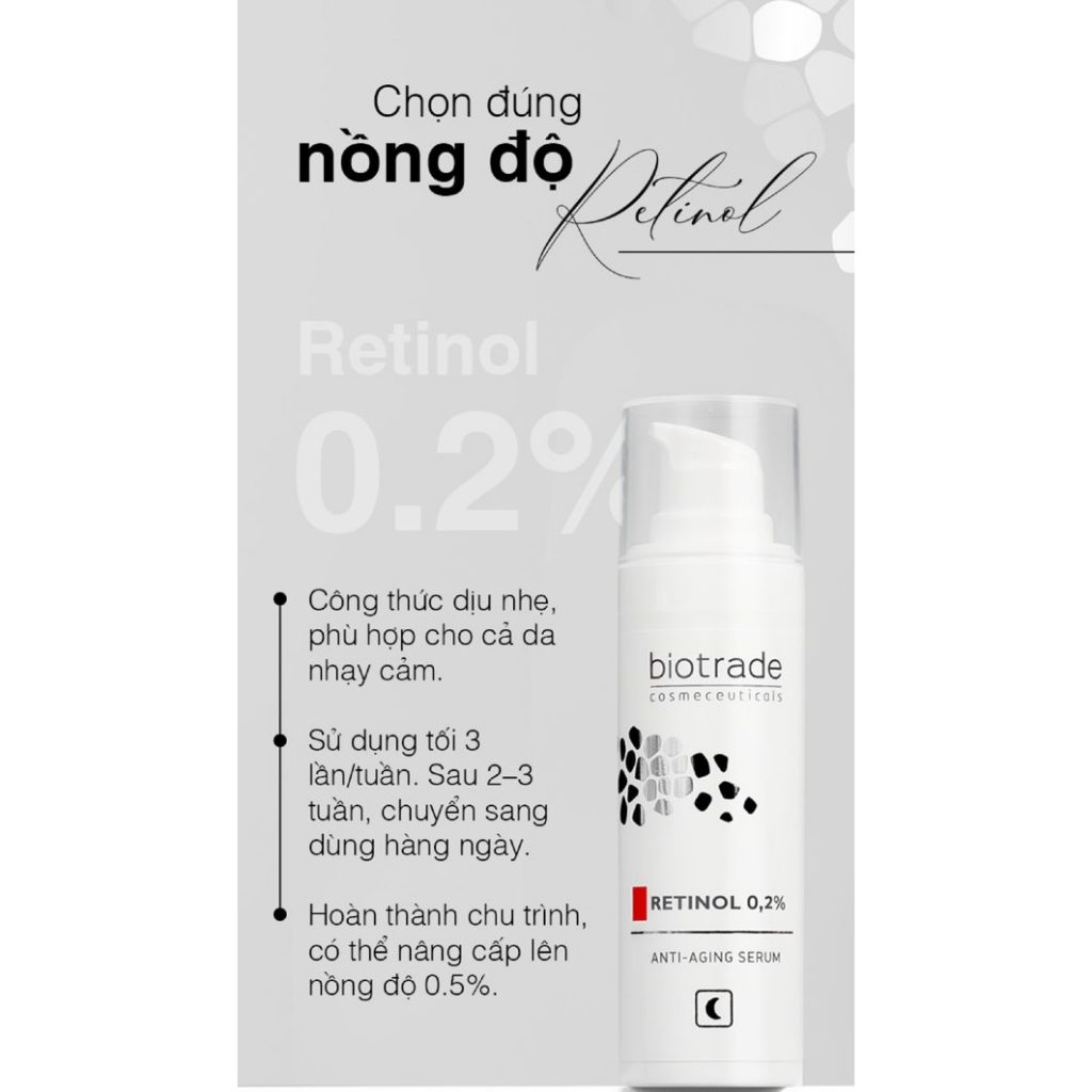 Serum hỗ trợ trẻ hóa sáng da mờ thâm BIOTRADE Retinol 0,2% Anti-Aging 30ml - Skin Studio