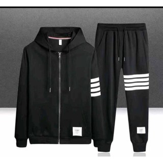Bộ Nỉ Nam Nữ Chất Nỉ Bông, Dày Dặn, Trẻ Trung Năng Động Unisex Mặc Nhà Đi Chơi Gồm Áo Khóa Kéo Và Quần Jogger C1
