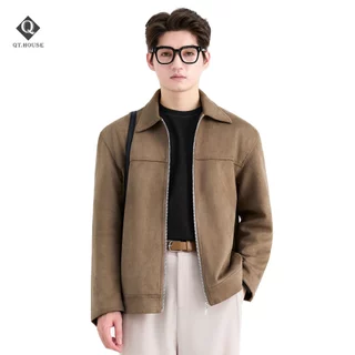 Áo Khoác Da Lộn Nam QTHOUSE Jacket 2 Lớp Cao Cấp Menswear