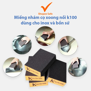 Miếng nhám cọ xoong nồi k100 dùng cho inox và bồn sứ tiện lợi #A240