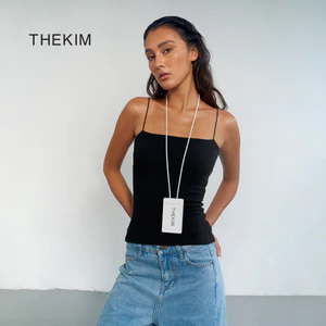 THEKIM Áo 2 dây ngang ngực ( mút ngực tháo rời ) sợi bún cao cấp , dáng dài sơ vin cotton 2 lớp vải A106