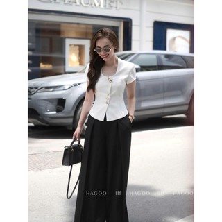 Áo ký giả NANCY HAGOO công sở thanh lịch 3 màu Đen/Trắng [A661]