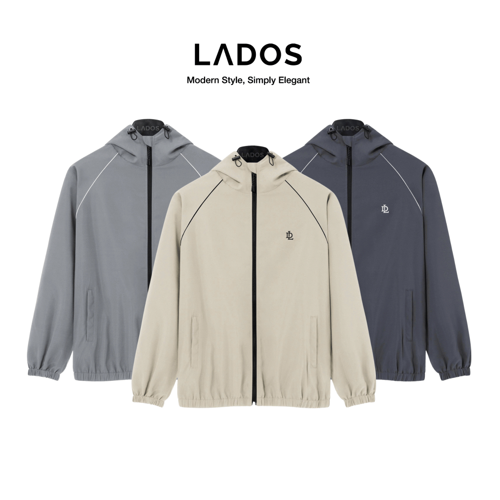 Áo khoác dù nam viền lé có nón LADOS-2124 chống nắng chống gió, chất dù gió cao cấp có lót phong cách trẻ trung