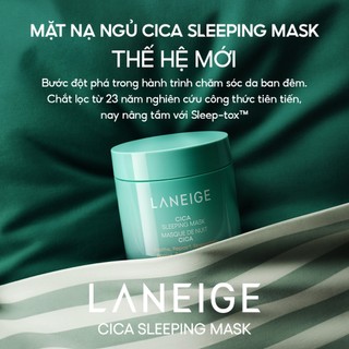 [LANEIGE x HANNAH] Mặt nạ ngủ phục hồi và nuôi dưỡng da LANEIGE Cica Sleeping Mask 60ML