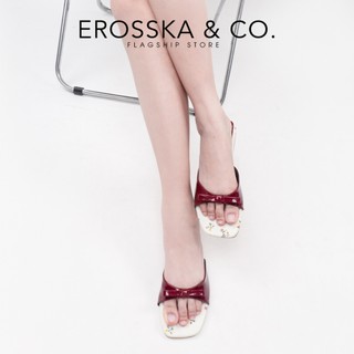Erosska - Dép quai ngang đế bệt phối nơ kiểu dáng trẻ trung nổi bật màu đỏ - DE094