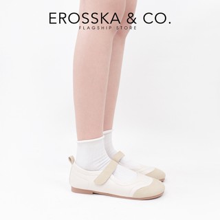 Erosska - Giày ballet đế bằng chống trơn quai dán kiểu mũi tròn basic đi học đi làm - EL096