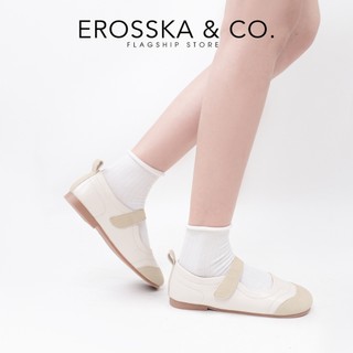Erosska - Giày ballet đế bằng chống trơn quai dán kiểu mũi tròn basic đi học đi làm - EL096