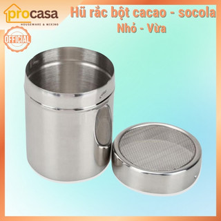 Hũ rắc bột cacao inox - lọ rắc socola - bột matcha - bột các loại