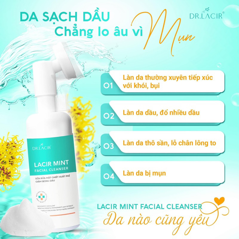 Srm Kiềm Dầu, Làm Sáng Da DR.LACIR Chiết Xuất Cây Phỉ (150ml)