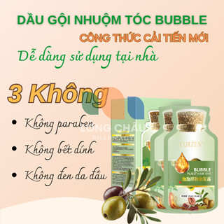 Dầu Gội Nhuộm Tóc BUBBLE HUANG YI Hàn Quốc Thảo Dược Tự Nhiên Lên Màu Chuẩn Salon Không Đau Rát
