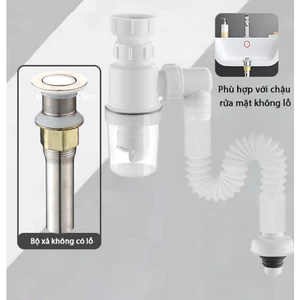 Bộ xả lavabo + xiphong chậu rửa báti｜Chống hôi, ,Chống côn trùng,dễ lắp,Không tắc nghẽn, phù hợp nhiều chậu rửa
