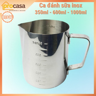 Ca đánh sữa inox - có vạch chia - 350ml - 550ml - 950ml (600ml - 1000ml)