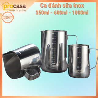 Ca đánh sữa inox - có vạch chia - 350ml - 550ml - 950ml (600ml - 1000ml)