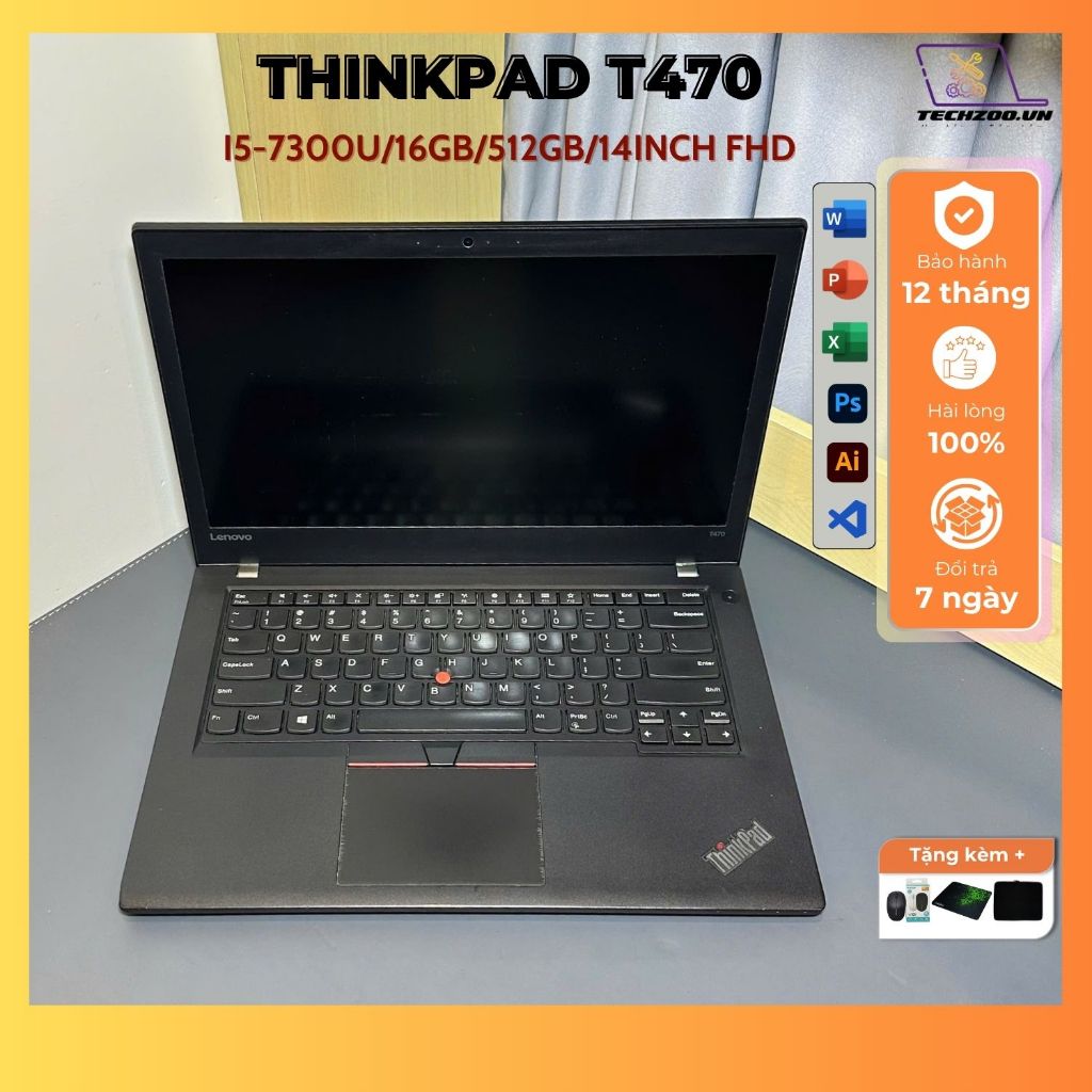 Laptop Thinkpad T470 I5-7300U/16GB/512GB/14"FHD, học online, văn phòng tốt, giải trí OK | BigBuy360 - bigbuy360.vn