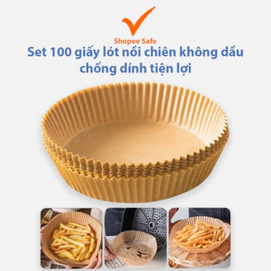 Set giấy nến vàng 100 tờ lót nồi chiên không dầu chống dính tiện lợi cho mọi loại nồi