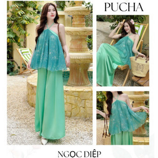 Sét áo yếm tơ Ngọc Diệp quần lụa suông rộng , diện du lịch siêu xinh