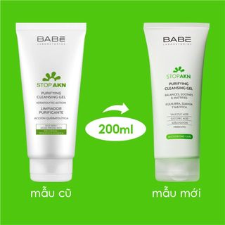 Sữa rửa mặt BABE lợi khuẩn dành cho da dầu mụn Stop Akn Purifying Cleansing gel 200ML
