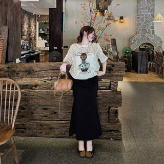 Set đồ nữ áo phông voan form rộng mix chân váy đuôi cá, đồ bộ nữ tôn dáng tiểu thư HCOM26421
