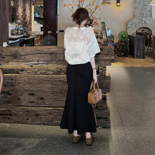 Set đồ nữ áo phông voan form rộng mix chân váy đuôi cá, đồ bộ nữ tôn dáng tiểu thư HCOM26421