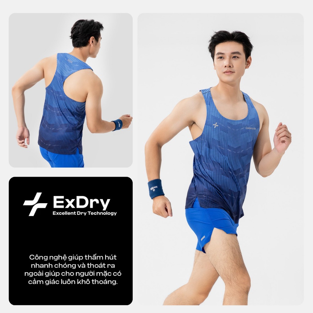 [MUA 4 GIẢM 20%]Áo Singlet chạy bộ Graphic Energy áo thể thao running thoáng khí thấm hút tốt Coolmate