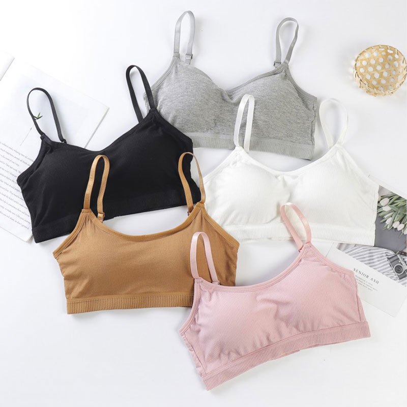 SET 4 Áo bra nữ cotton thun đệm mút bàn tay ôm ngực dây áo có thể điều chỉnh tăng giảm LANIXA B727