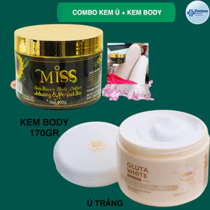 Combo Kem Body Miss + Ủ trắng Gluta White Collagen Lotion Thái Lan Giúp Dưỡng Trắng Da Toàn Thân [Chính Hãng]