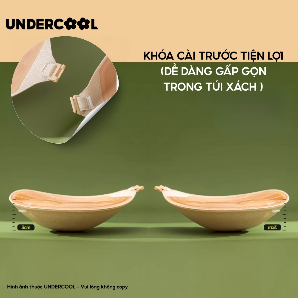 Áo Dán Ngực UNDERCOOL Nữ Áo Cài Trước Tạo Khe Mút Dày 3cm - Kèm Dây Trong Chống Tụt DT07