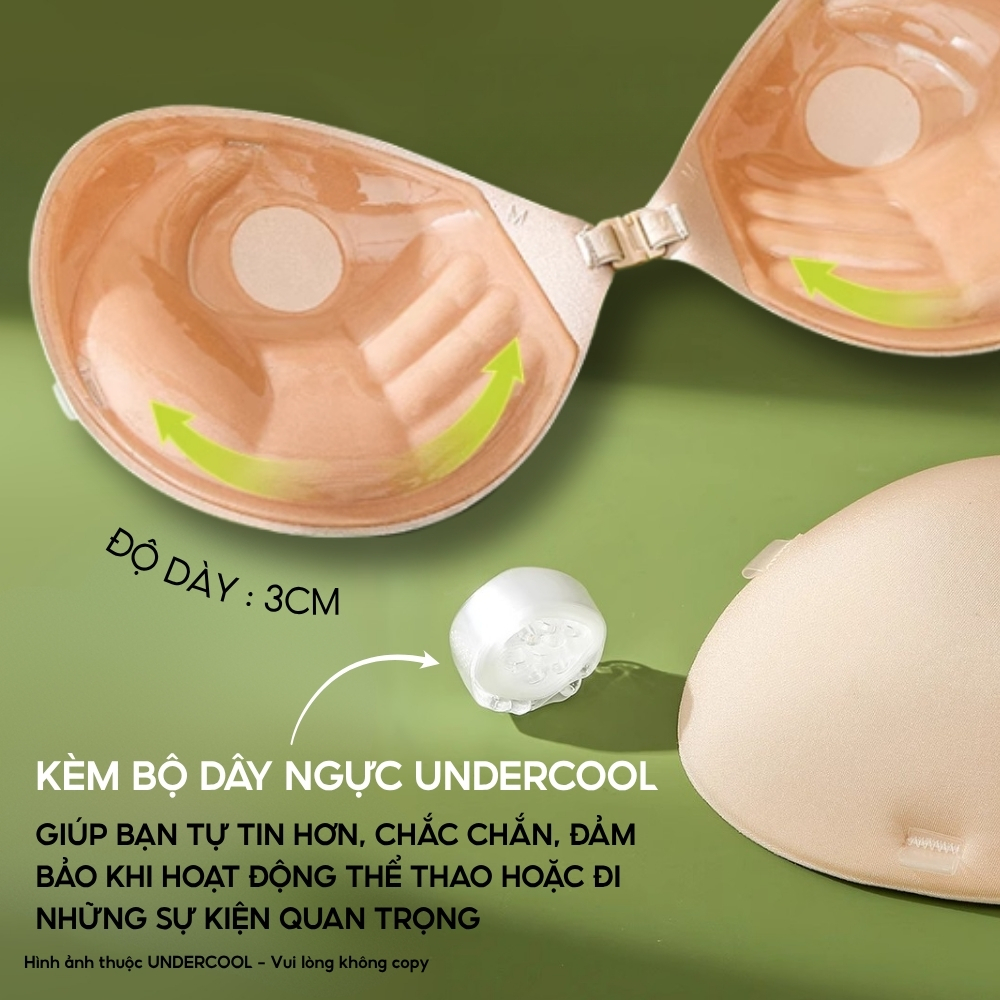 Áo Dán Ngực UNDERCOOL Nữ Áo Cài Trước Tạo Khe Mút Dày 3cm - Kèm Dây Trong Chống Tụt DT07