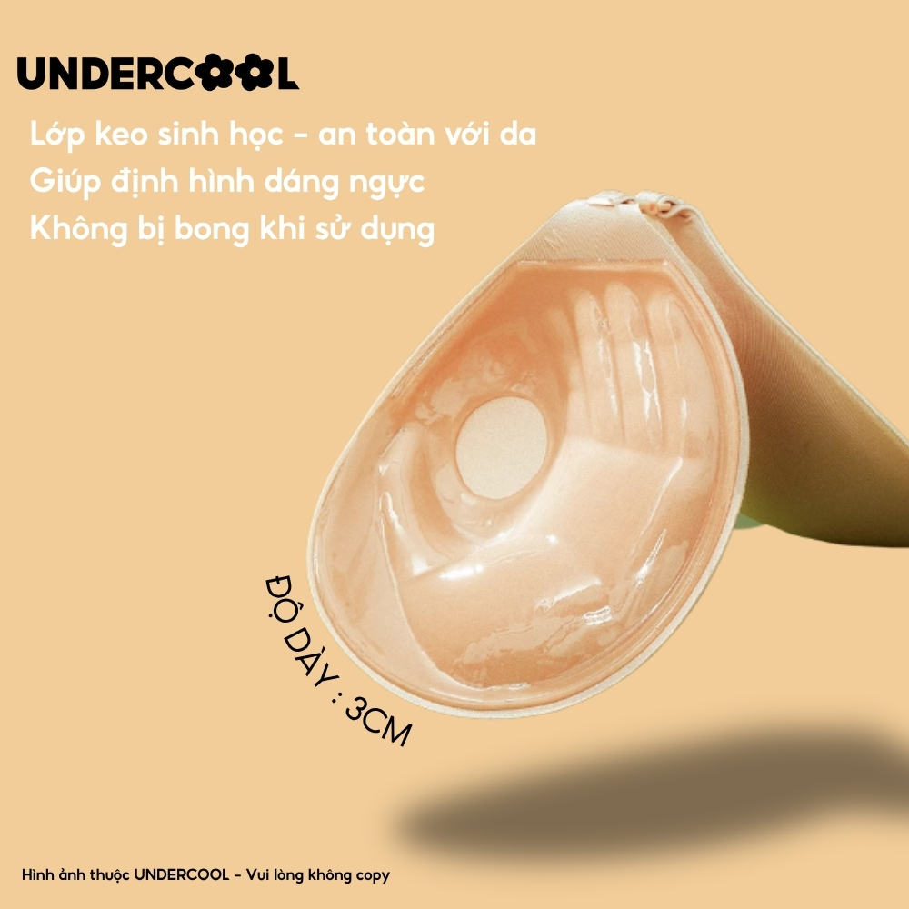 Áo Dán Ngực UNDERCOOL Nữ Áo Cài Trước Tạo Khe Mút Dày 3cm - Kèm Dây Trong Chống Tụt DT07