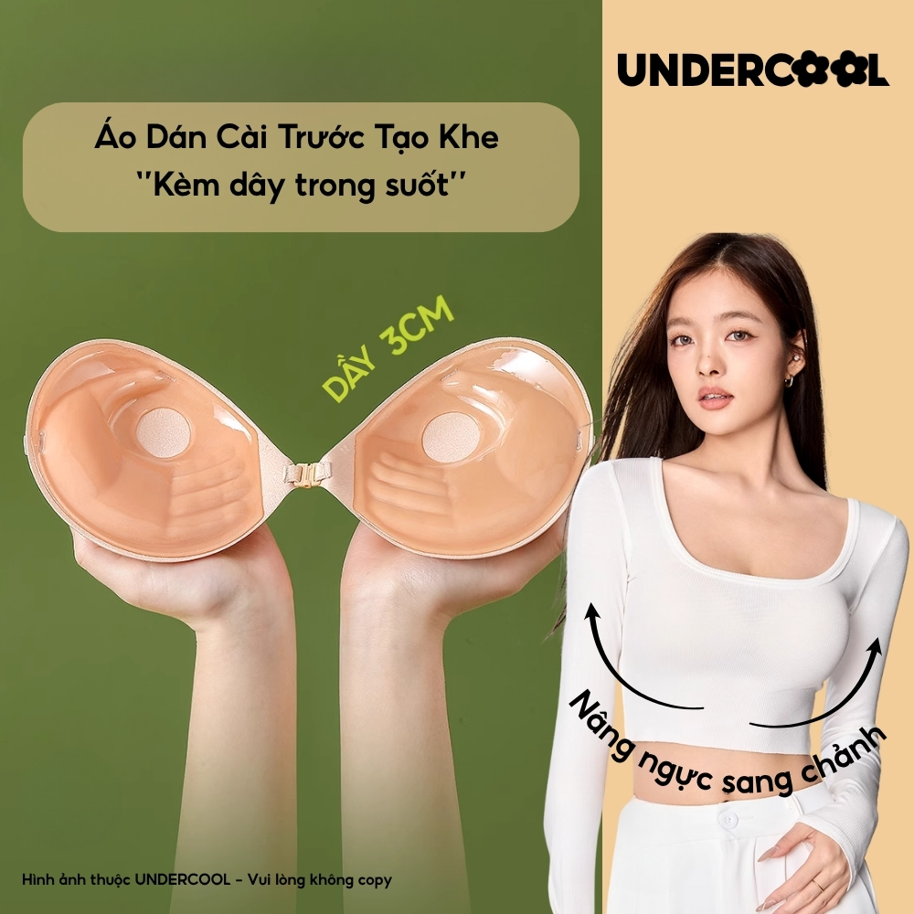 Áo Dán Ngực UNDERCOOL Nữ Áo Cài Trước Tạo Khe Mút Dày 3cm - Kèm Dây Trong Chống Tụt DT07