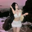 Set bikini Bra ren phối chân váy ôm ngắn MCA phong cách mùa hè đi biển S094