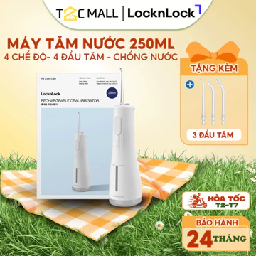 Tăm Nước LocknLock 250ml Vệ Sinh Răng Miệng Máy Tăm Nước Cầm Tay Chính Hãng ENR154WHT T2C Mall