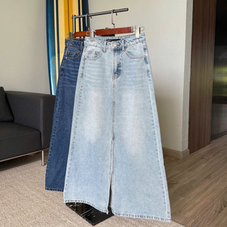 MIDDUA - VJ049 Váy midi dài xẻ tà trước