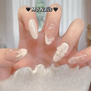 Nail Box Thiết Kế, Móng Up Fench Hoa Nặn Nổi Dễ Thương M36