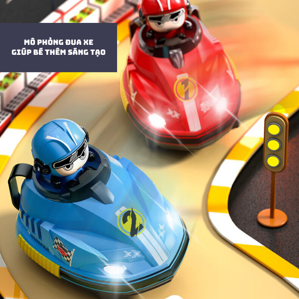 Bộ Đồ Chơi Xe Đụng Go Cart, Kèm Bộ Điều Khiển Từ Xa 2.4 Ghz, Bộ Đồ Chơi Nhóm Cho Các Bé Chơi Chung, Quà Tặng Hot Cho Bé