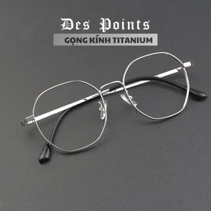 Gọng mắt kính đa giác Unisex Despoints chất liệu titanium cao cấp, nhẹ & đẹp.
