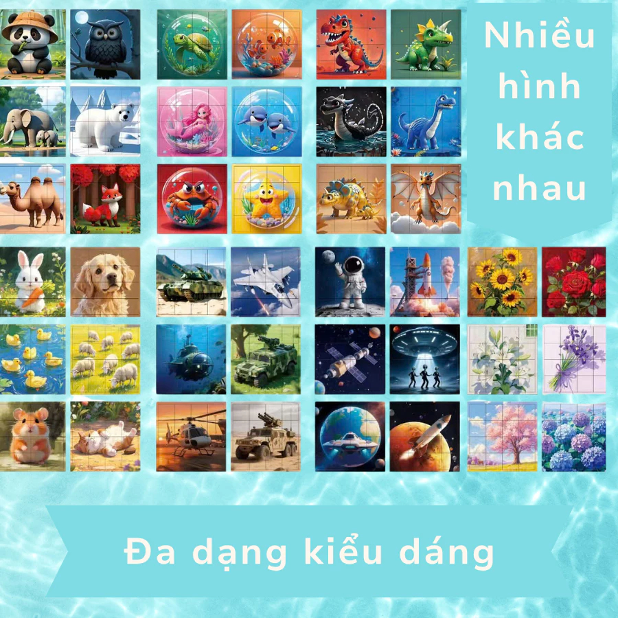Combo 3 Hộp Đồ Chơi Xếp Hình Nam Châm Cho Bé Hình ĐỘNG VẬT, PHƯƠNG TIỆN, ĐẠI DƯƠNG - đồ chơi phát triển trí tuệ cho bé