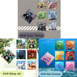Combo 3 Hộp Đồ Chơi Xếp Hình Nam Châm Cho Bé Hình ĐỘNG VẬT, PHƯƠNG TIỆN, ĐẠI DƯƠNG - đồ chơi phát triển trí tuệ cho bé