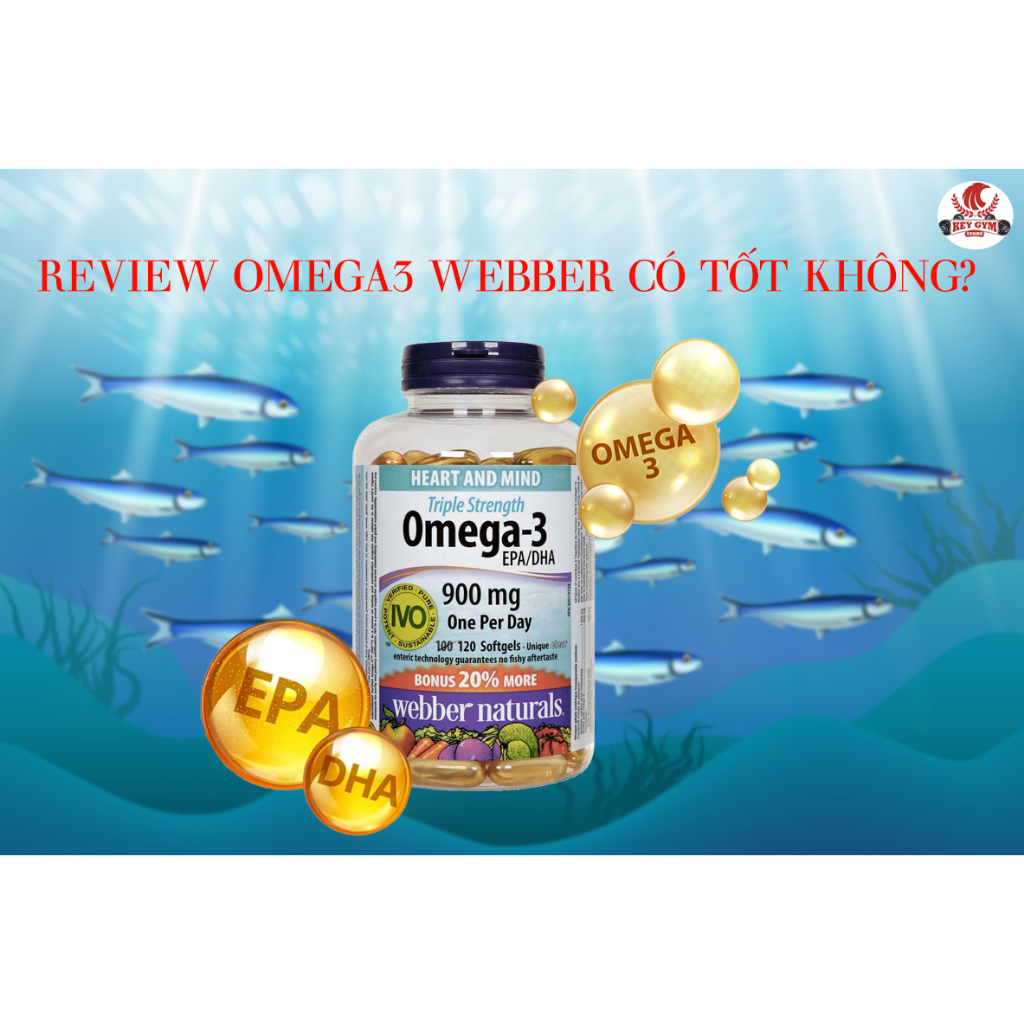 [KEYGYM][TẶNG QUÀ] Dầu Cá Webber Natruals Omega3 900mg, 120 Viên - KEYGYM.